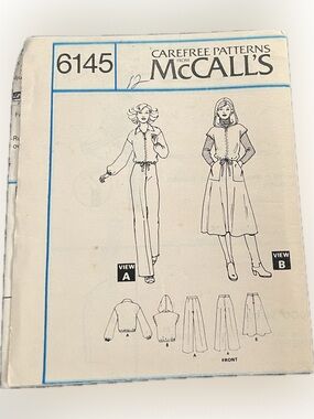 🍄Vintage New Mccall’s 6145 Uncut Pattern Pants Skirt Jacket Sewing Size 12